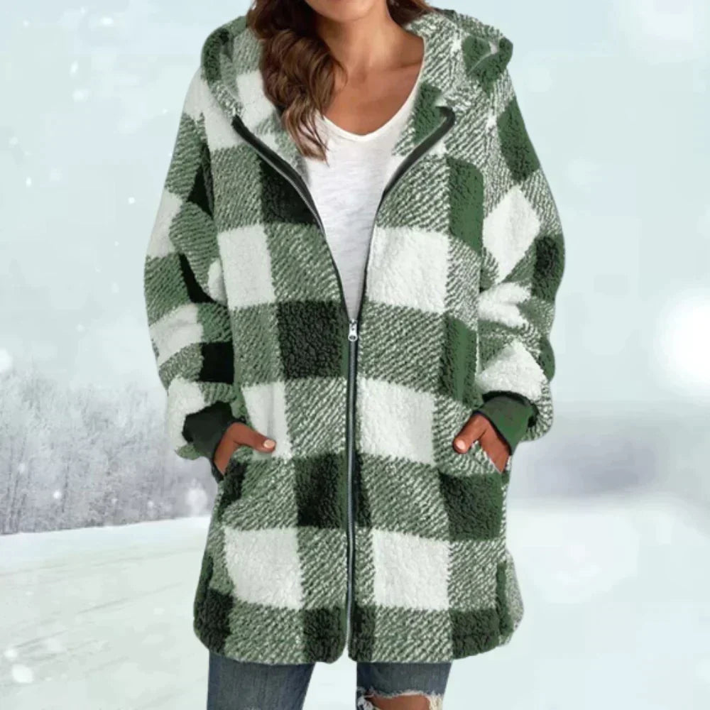 Dames Winterjas Geruit Warm Isolatie - StudioMarella