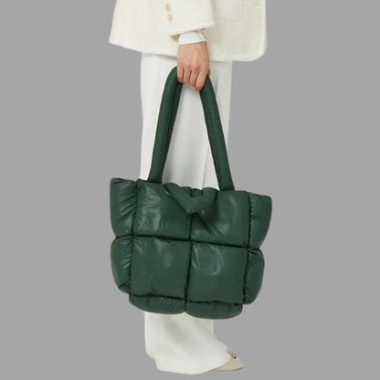 Crossbody Draagtas Puffer Met Ruches Metallic Look