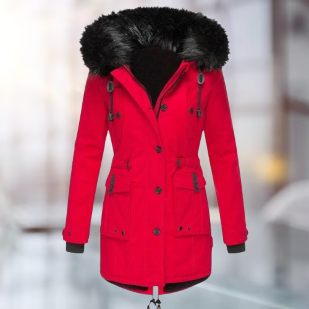 Verena | Elegante Coat met Wolcol van Katoen
