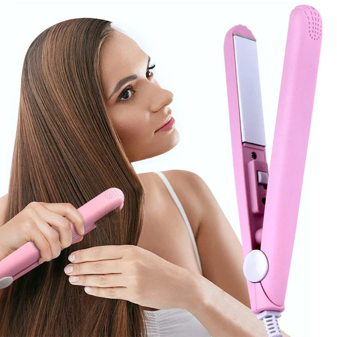 Compact Keramisch Haarstyler voor Krullen en Glad Haar met 3D-Platen Roze Paars Blauw Wit Groen Geel Snel Opwarmen 45 Seconden Instelbare Temperatuur Reisstyler