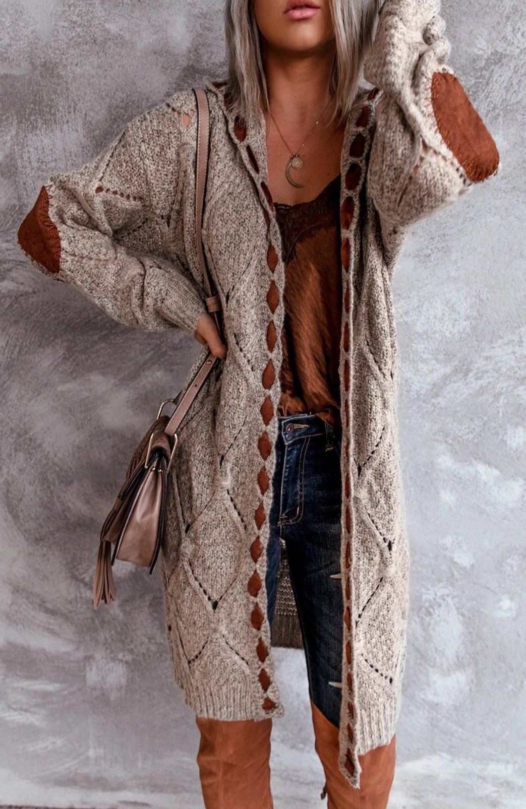 Oversized Gehaakte Cardigan Zacht en Luchtig Bohemian Stijl