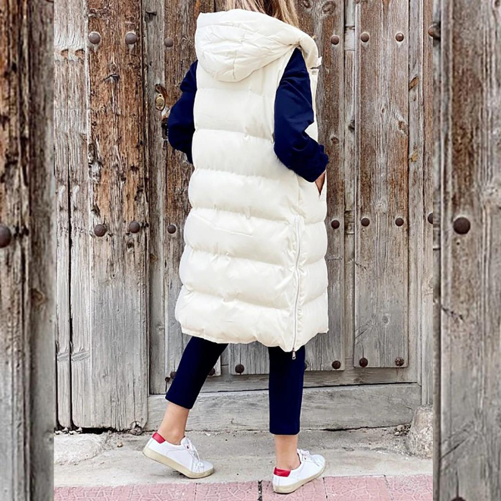 Dames Bodywarmer Warm en Gewatteerd met Capuchon