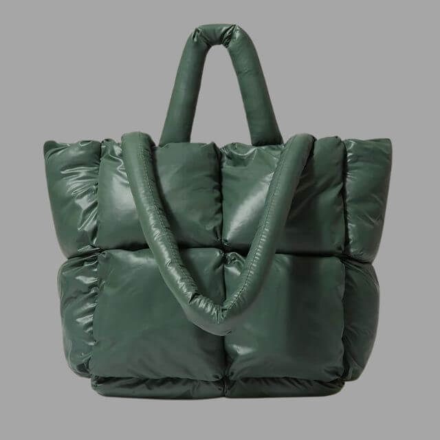 Crossbody Draagtas Puffer Met Ruches Metallic Look