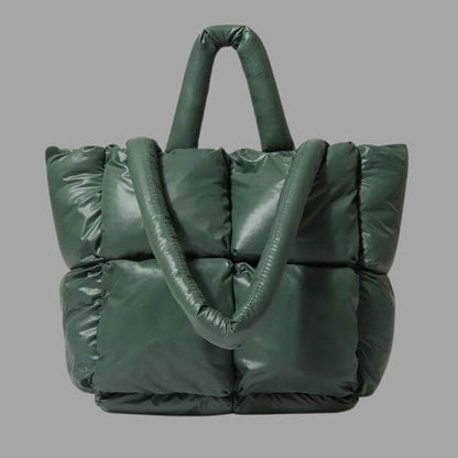 Crossbody Draagtas Puffer Met Ruches Metallic Look
