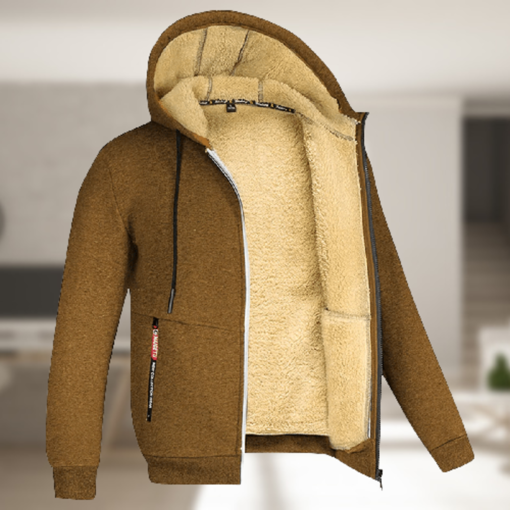 Hooded jas voor mannen zwart klassiek design
