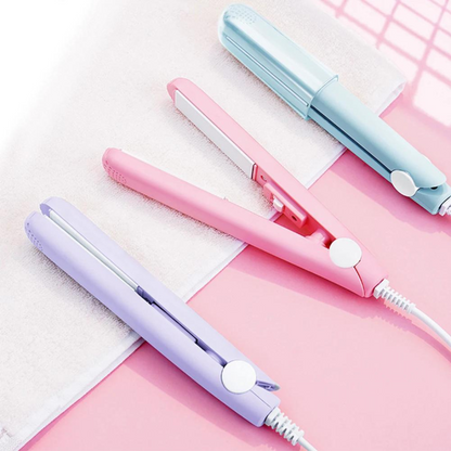 Compact Keramisch Haarstyler voor Krullen en Glad Haar met 3D-Platen Roze Paars Blauw Wit Groen Geel Snel Opwarmen 45 Seconden Instelbare Temperatuur Reisstyler