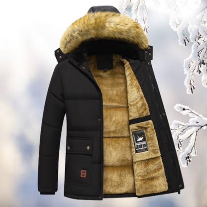 Heren Winterparka Gevoerd met Bontkraag Warmte Isolatie