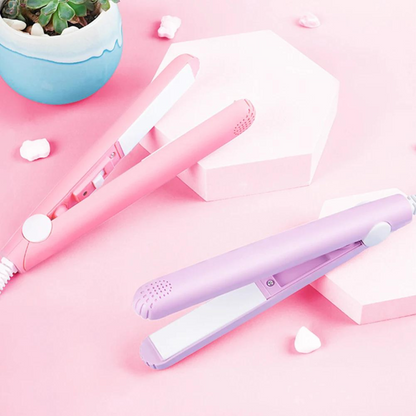 Compact Keramisch Haarstyler voor Krullen en Glad Haar met 3D-Platen Roze Paars Blauw Wit Groen Geel Snel Opwarmen 45 Seconden Instelbare Temperatuur Reisstyler