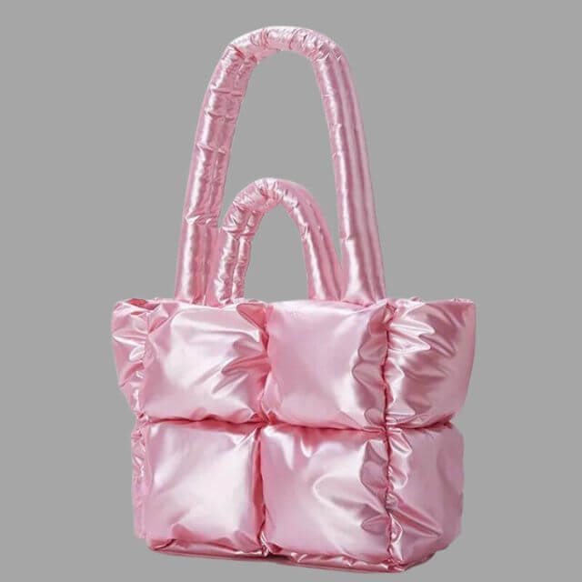 Puffer Draagtas Metallic met Ruches en Crossbodyband