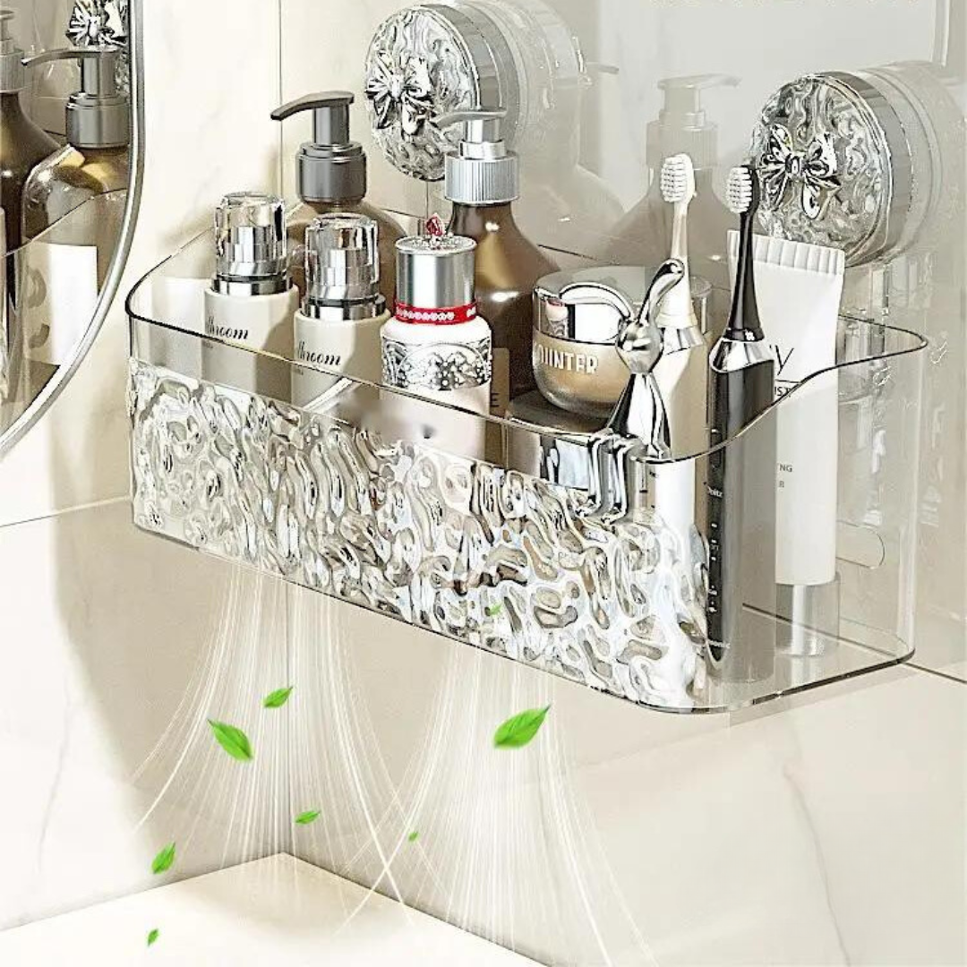 Opbergmand met Zuignappen – Badkamer Organizer Zonder Boren voor Douche en Keuken