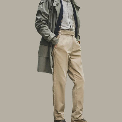 Chino Broek Met Plooide Voorkant en Klassieke Stijl