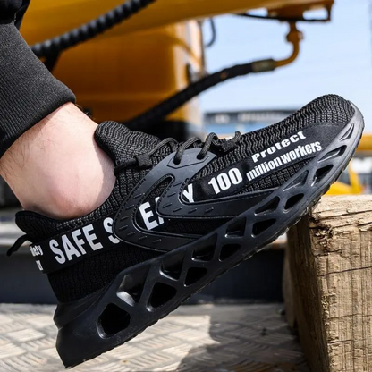Ultracomfortabele Veiligheidsschoenen met Ademende Flyknit Technologie – Stalen Neus & Kevlar Zool – Antislip Werkschoen voor Professionals