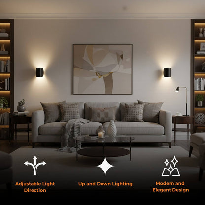Wandlamp Up Down LED Binnen Aluminium Zwart Wit G4
