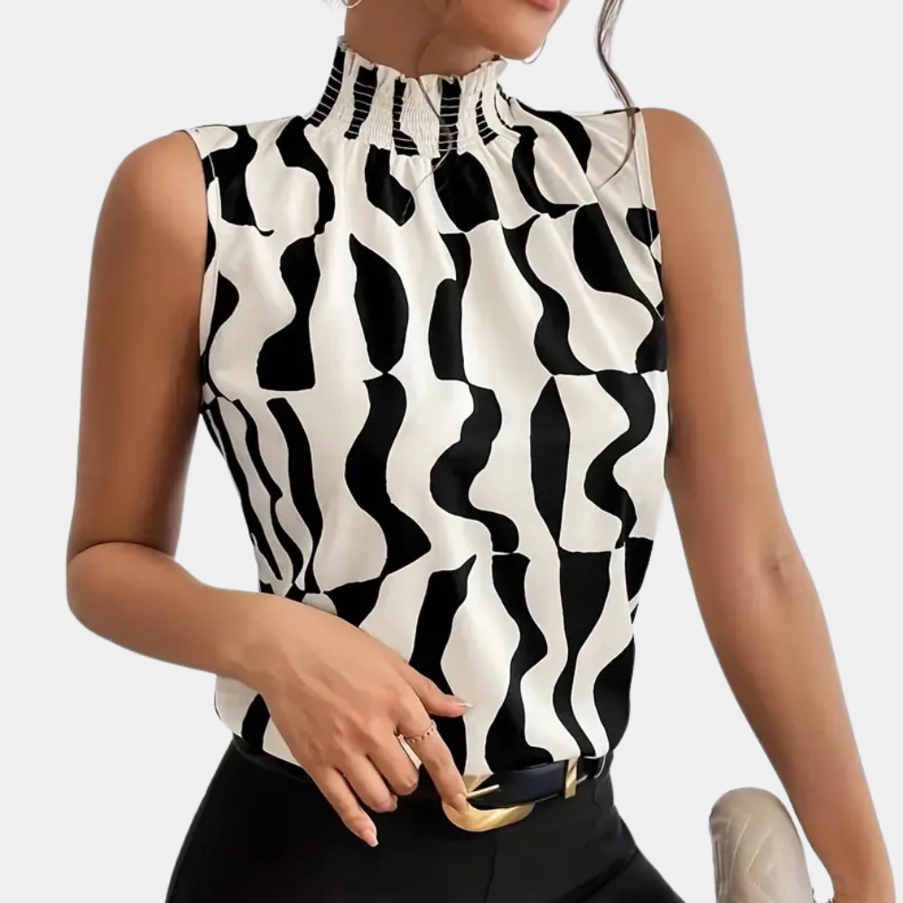 Dames T-shirt met Hoge Halslijn Comfortabel