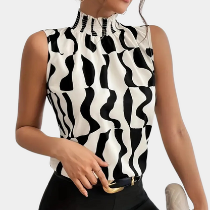 Dames T-shirt met Hoge Halslijn Comfortabel