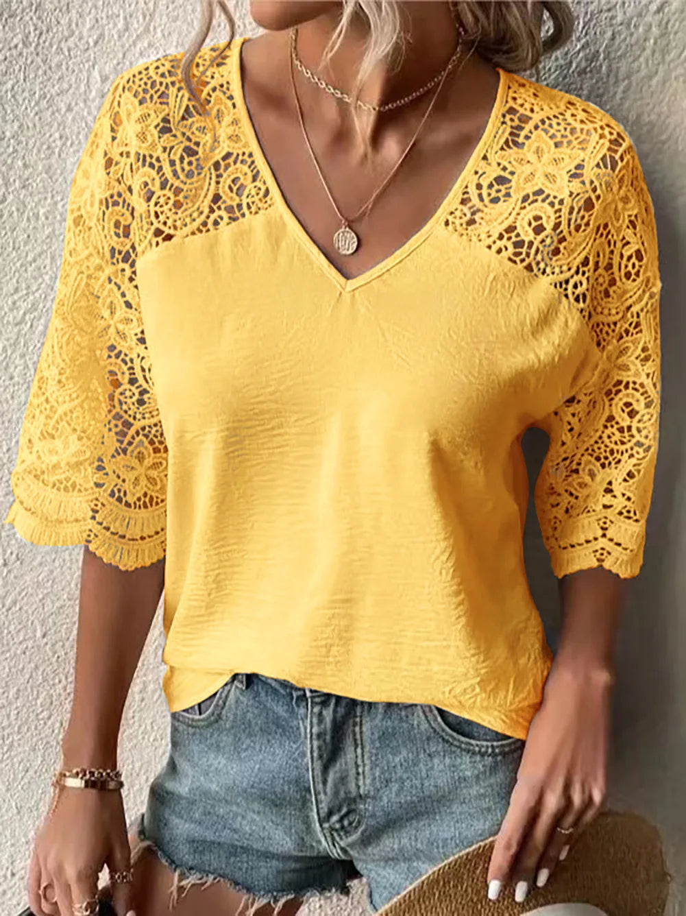 V-Hals T-Shirt van Luxe Kwaliteit