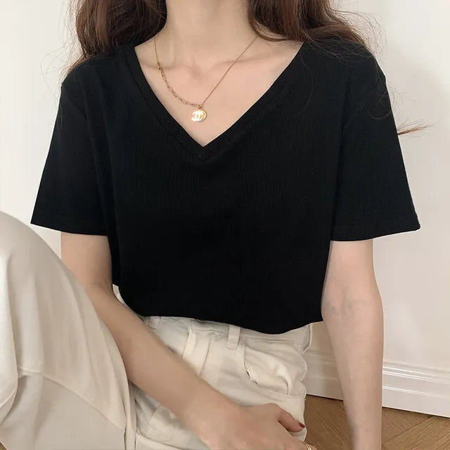 Korte Mouw T-shirt Dames Zomerse Strepen - StudioMarella