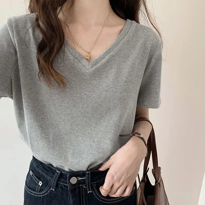 Korte Mouw T-shirt Dames Zomerse Strepen