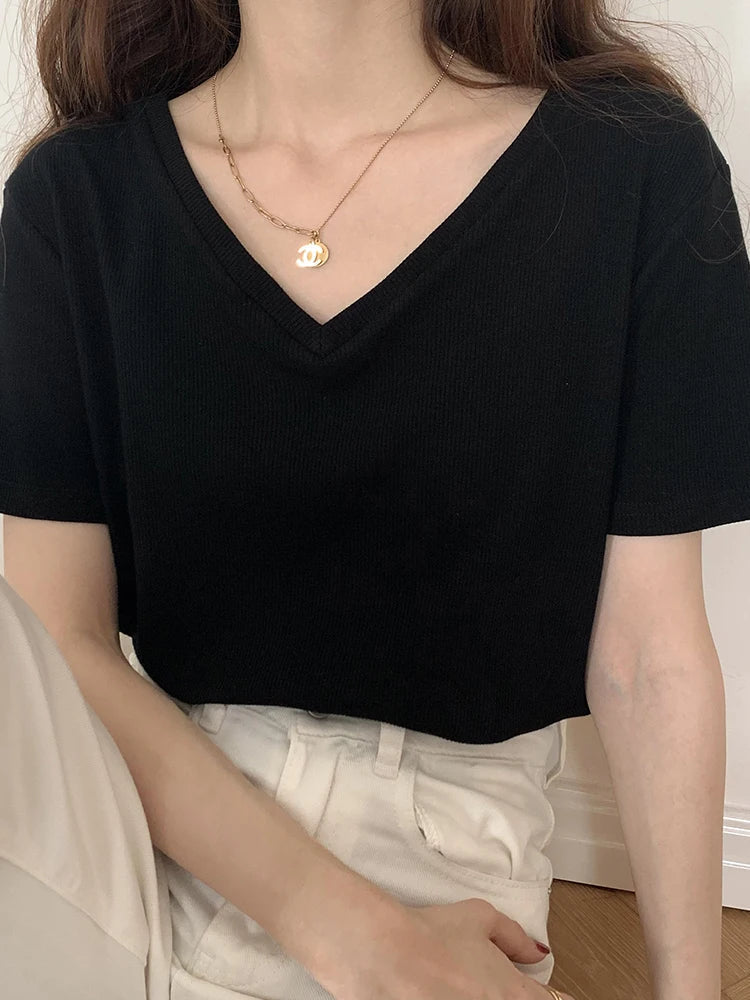 Korte Mouw T-shirt Dames Zomerse Strepen