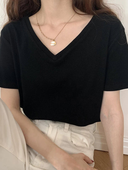 Korte Mouw T-shirt Dames Zomerse Strepen