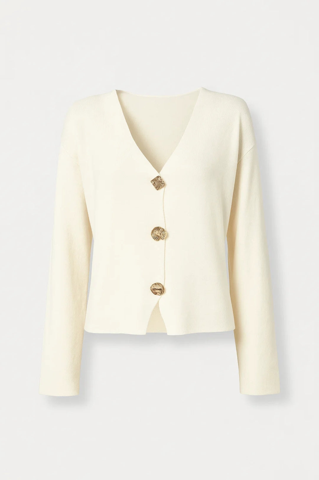 V-Neck Cardigan Met Stijlvolle Knopen Elegante Look