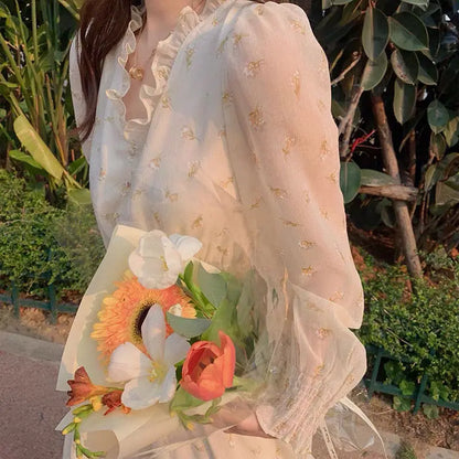 Lente Zomerjurk Bloemen Chiffon Jurk voor Vrouw