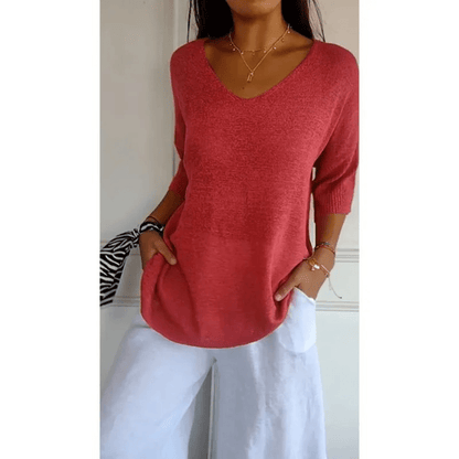 Vrouwelijke Tuniek Blouse met V Hals - StudioMarella