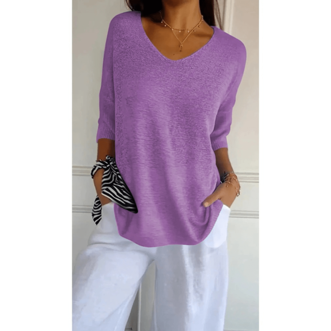 V-hals Tuniekblouse Dames | Relaxed Fit Katoenmix 11