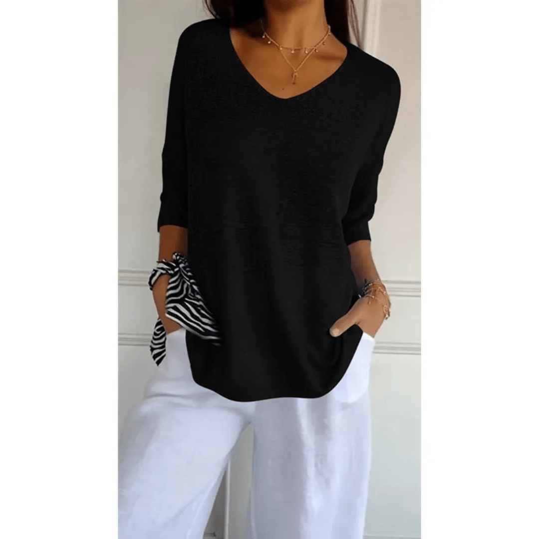 V-hals Tuniekblouse Dames | Relaxed Fit Katoenmix 12