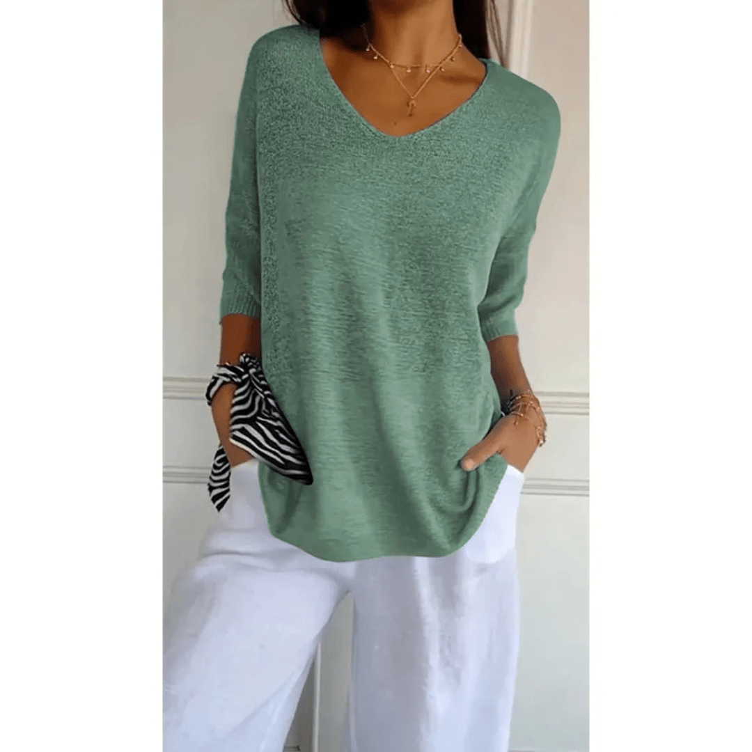 V-hals Tuniekblouse Dames | Relaxed Fit Katoenmix 9