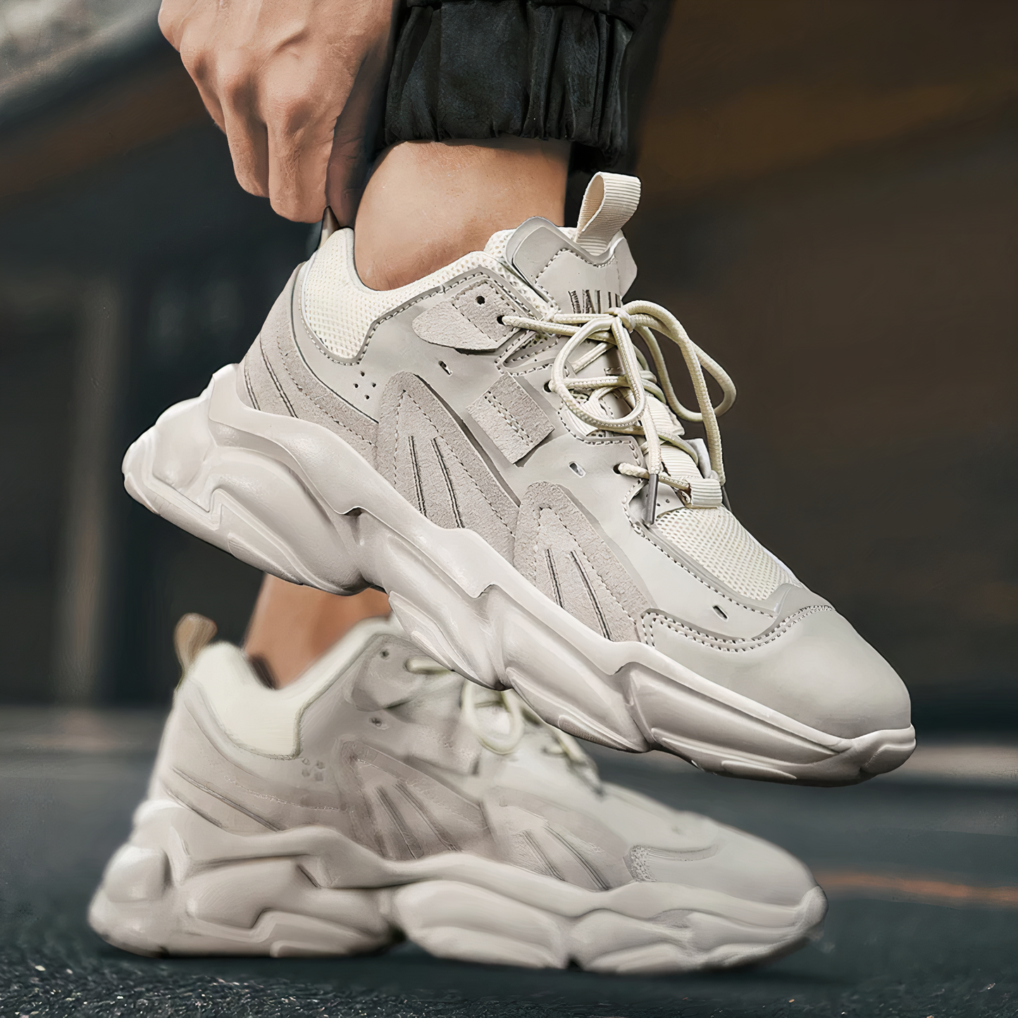 Witte Sneakers met 6cm Boost Zool Lichte Dameschoenen - StudioMarella