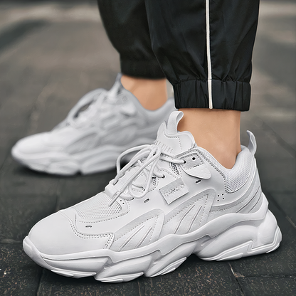 Witte Sneakers met 6cm Boost Zool Lichte Dameschoenen