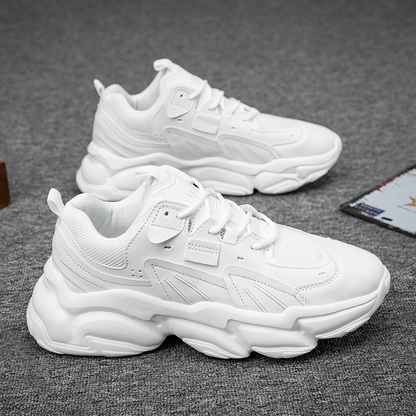Witte Sneakers met 6cm Boost Zool Lichte Dameschoenen