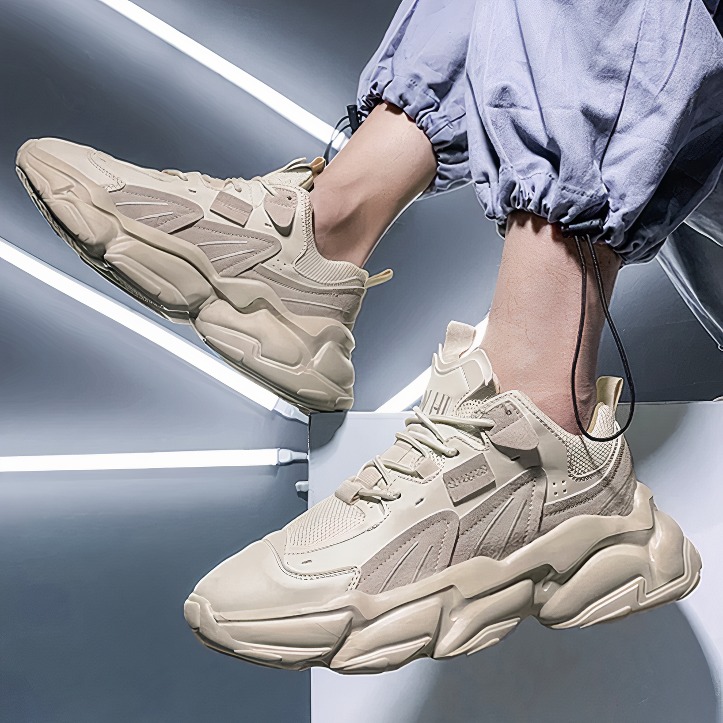 Witte Sneakers met 6cm Boost Zool Lichte Dameschoenen