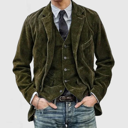 Heren Blazer Corduroy Klassiek Elegante Stijl