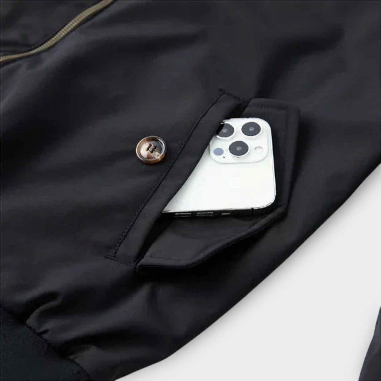 Heren Bomberjack Leder Look Klassieke Stijl