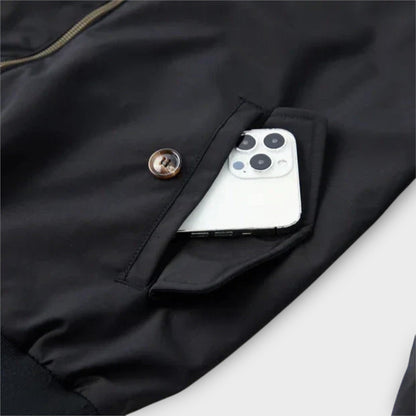 Heren Bomberjack Leder Look Klassieke Stijl