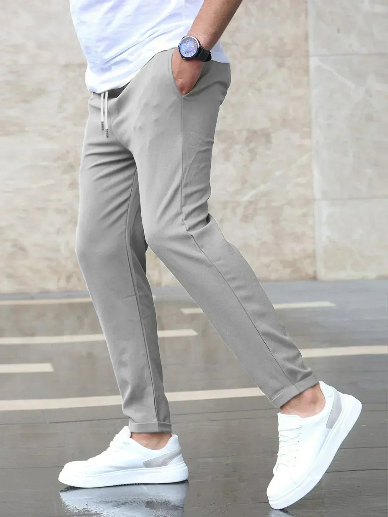Joggingbroek Elastisch Slim Fit met Tunnelkoord