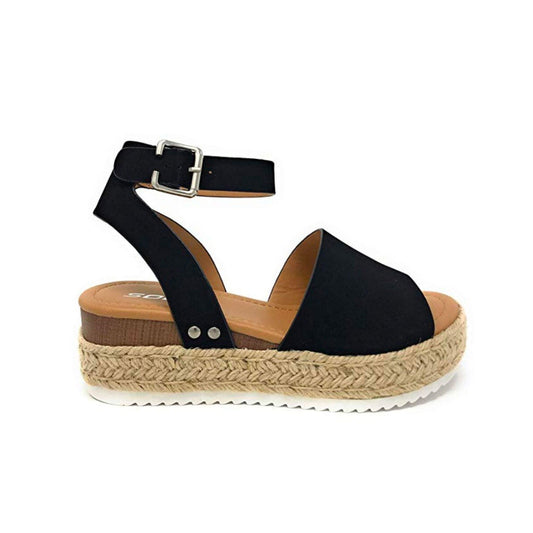 Dames Plateau Sandalen met Verstelbaar Enkelbandje | Zomerse Sleehak Schoenen met Open Teen voor Dagelijks Gebruik