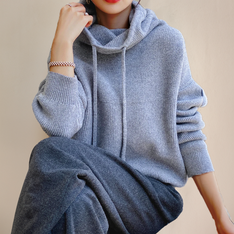 Zachte Gebreide Hoodie voor Vrouwen Stijlvolle Look