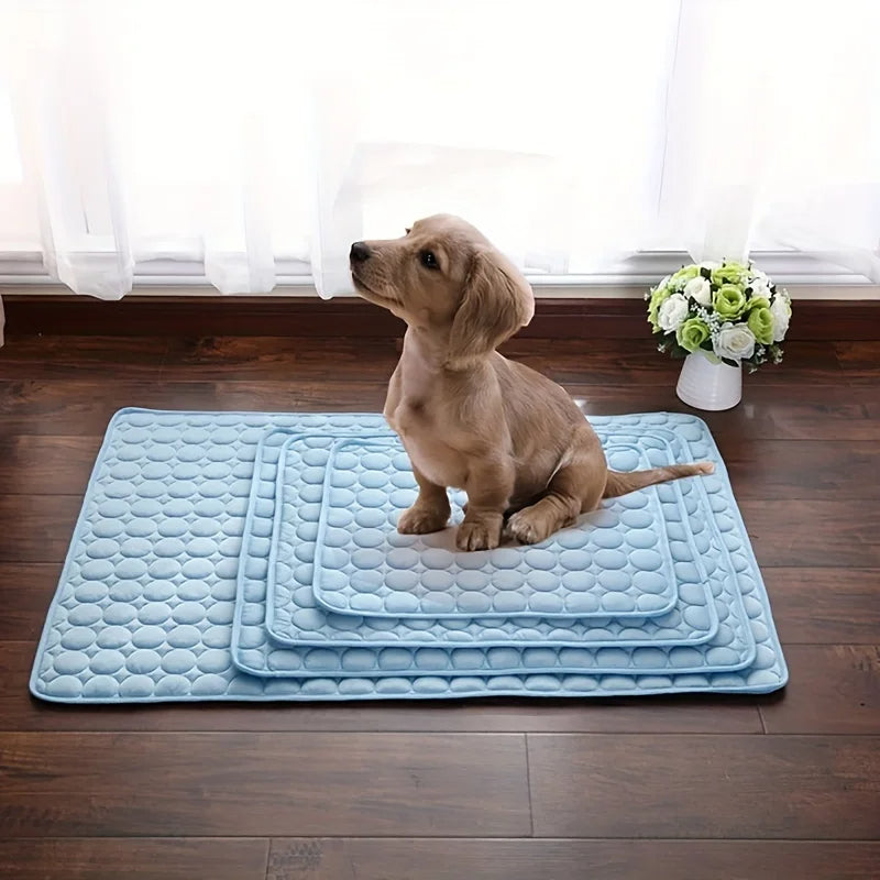 Koelmat voor Huisdieren Zomers Comfort Hond Kat Ademend Zijde Textiel Verkoelend Ligkussen Vierkant Koel