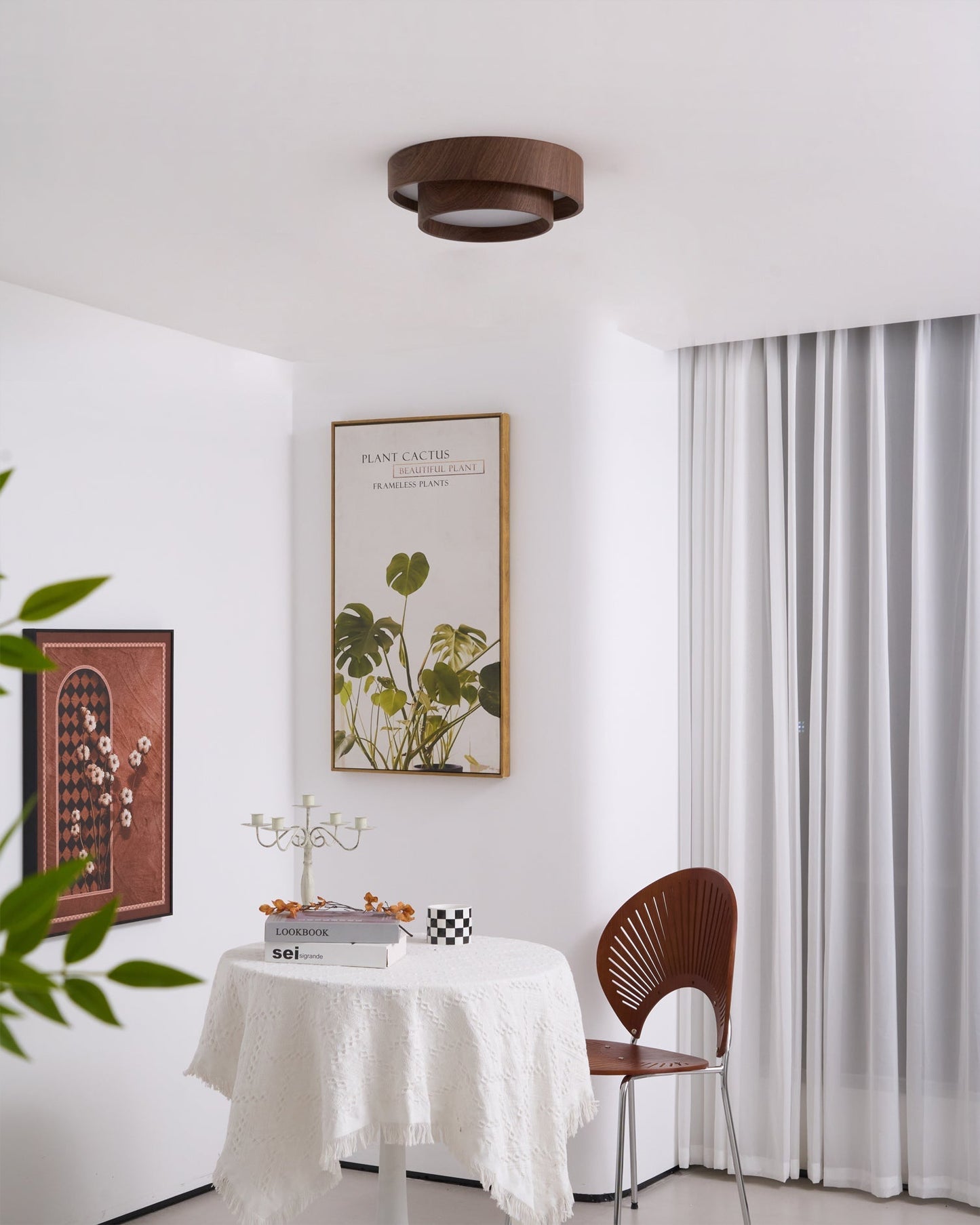 Plafondlamp Walnootlook LED Rond 40cm 50cm Modern Design