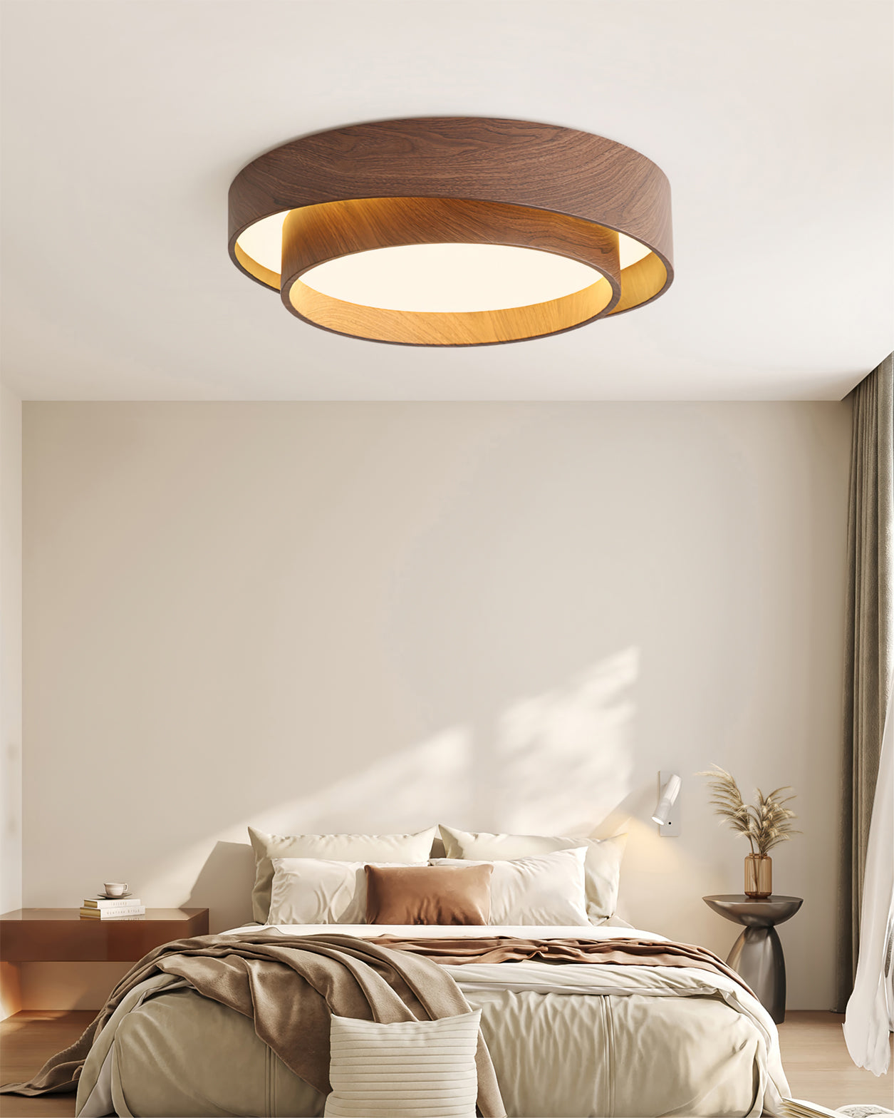 Plafondlamp Walnootlook LED Rond 40cm 50cm Modern Design