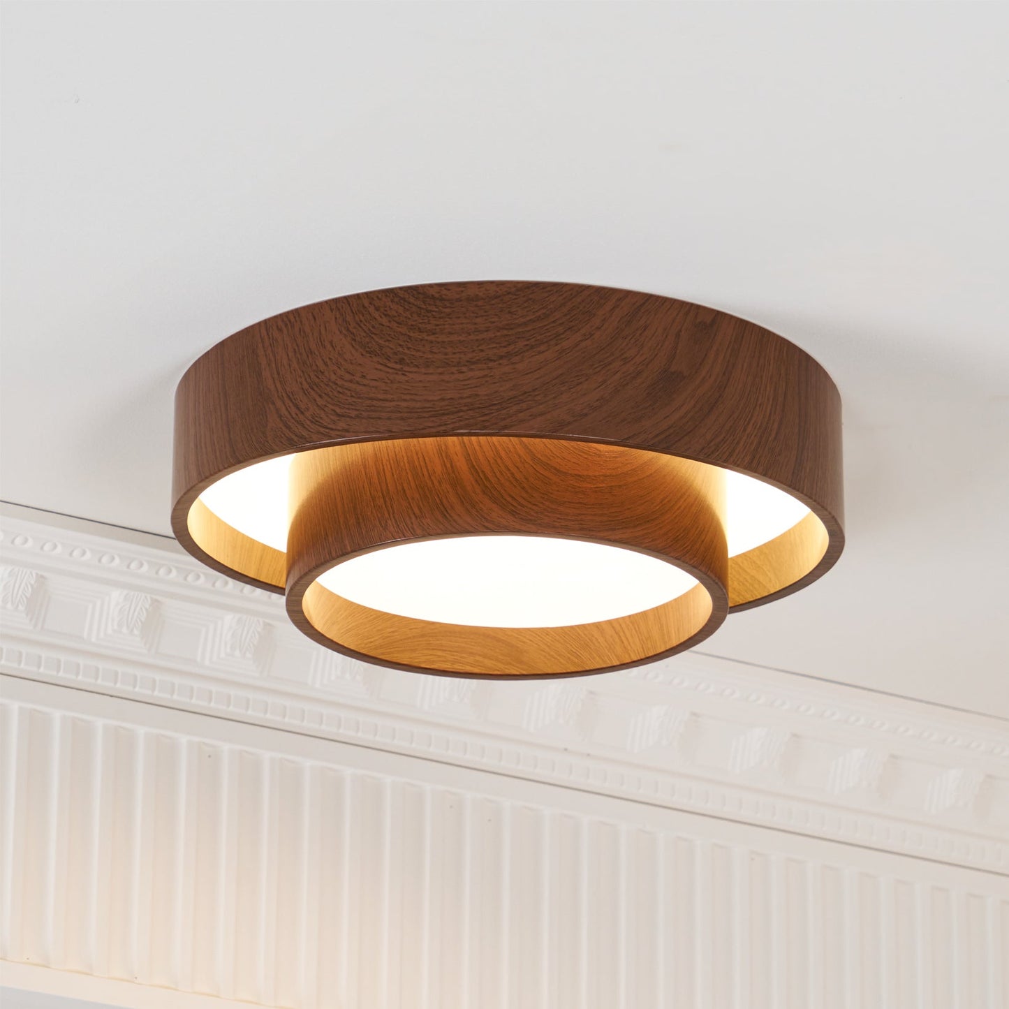 Plafondlamp Walnootlook LED Rond 40cm 50cm Modern Design