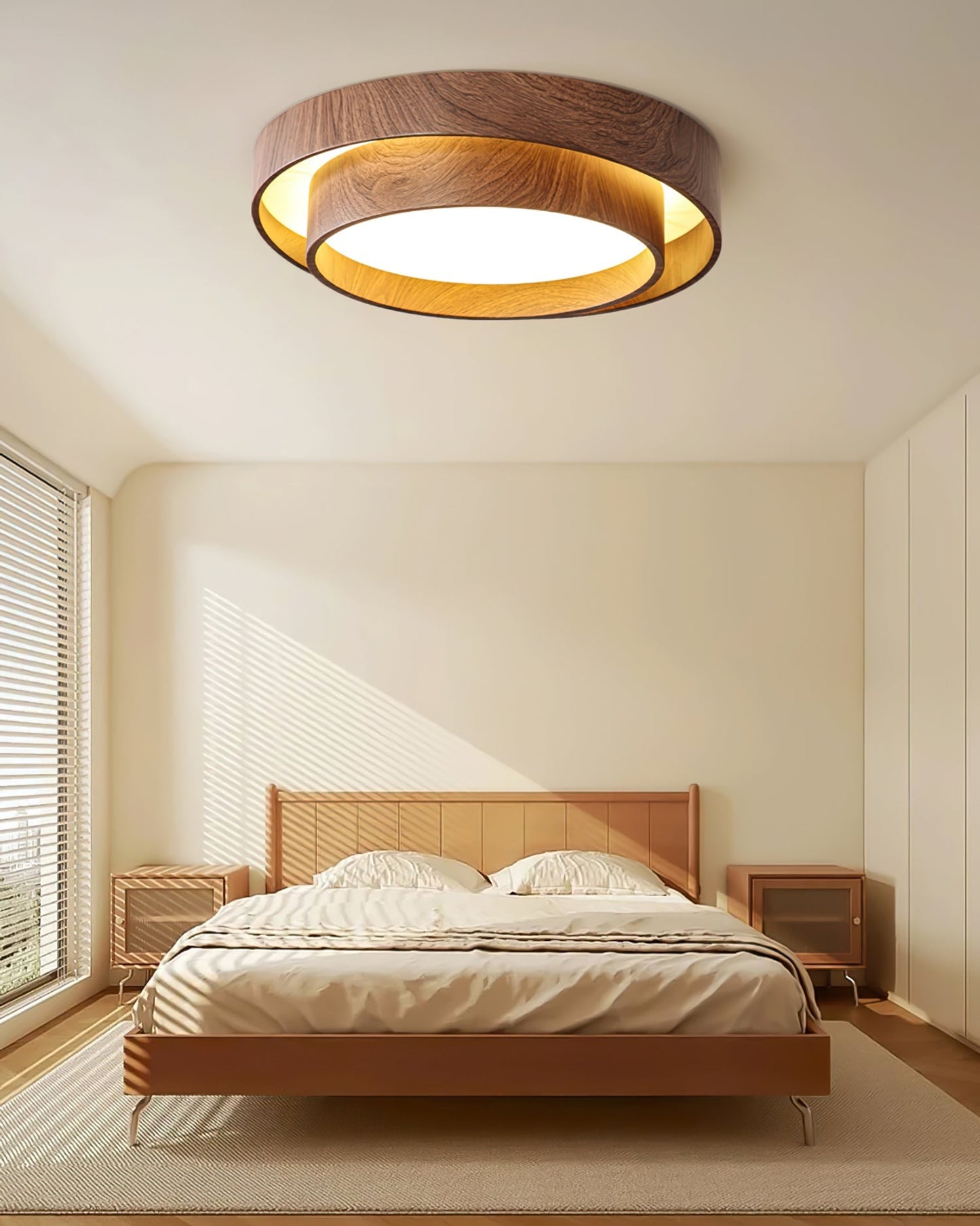 Plafondlamp Walnootlook LED Rond 40cm 50cm Modern Design
