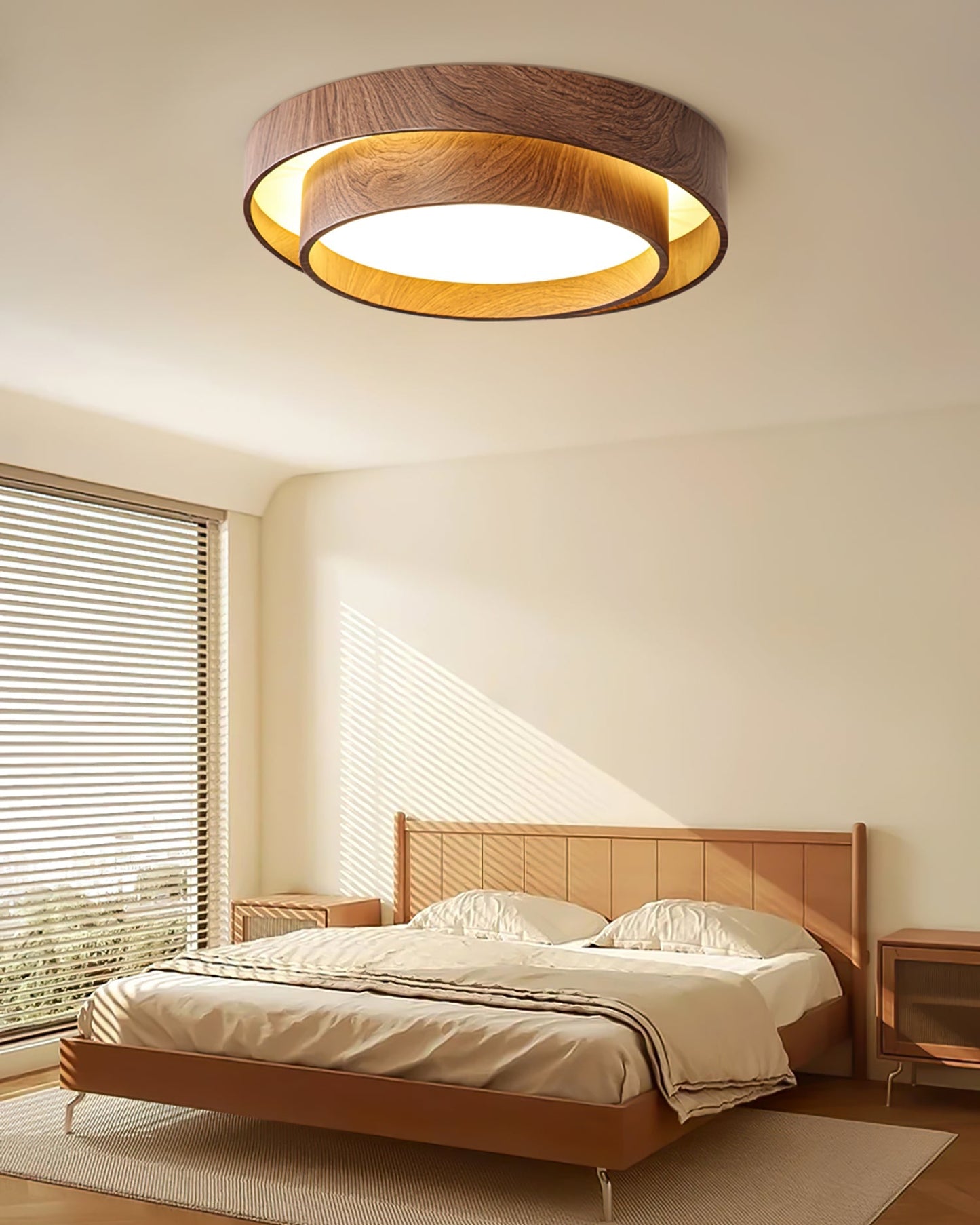 Plafondlamp Walnootlook LED Rond 40cm 50cm Modern Design