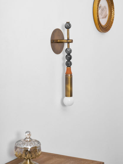 Toam Wandlamp Marmer Messing – Persepolis Geïnspireerd Design met Antique Brass Afwerking 18.9 en 27.6 inch