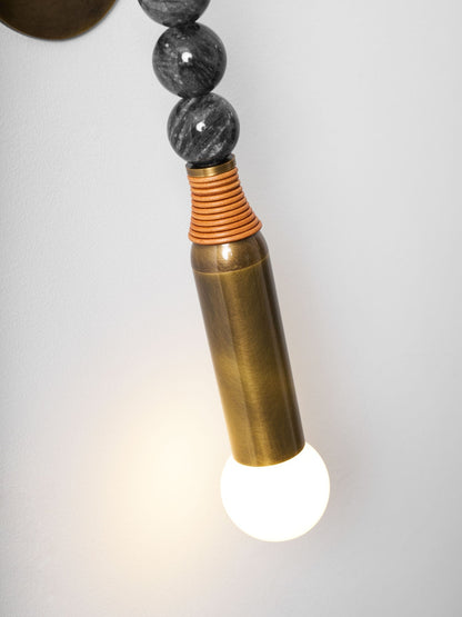 Toam Wandlamp Marmer Messing – Persepolis Geïnspireerd Design met Antique Brass Afwerking 18.9 en 27.6 inch