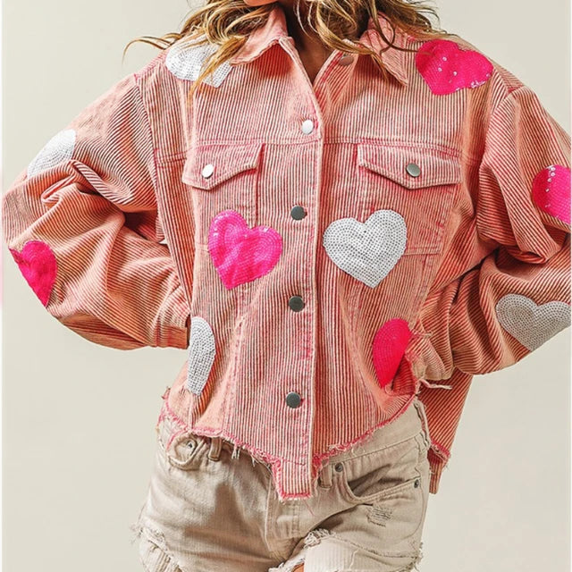 Bomberjack Met Glitter Pailletten Corduroy