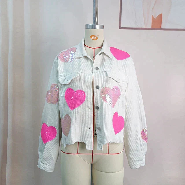 Bomberjack Met Glitter Pailletten Corduroy